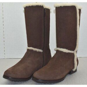 Schutz Womens Grettaa Suede Brown Zipper Fur Lined Boots Size 10 B